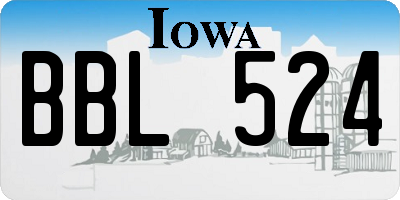 IA license plate BBL524