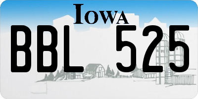 IA license plate BBL525