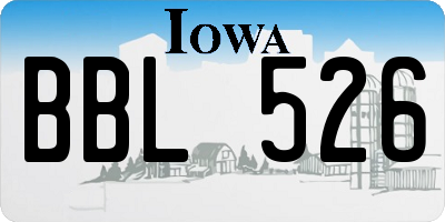 IA license plate BBL526