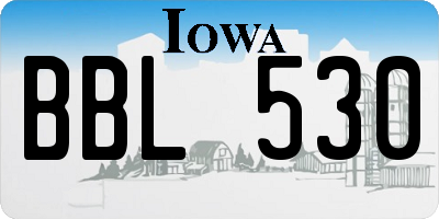 IA license plate BBL530