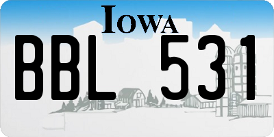 IA license plate BBL531