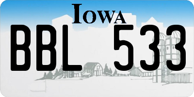 IA license plate BBL533