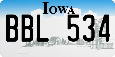 IA license plate BBL534