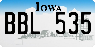 IA license plate BBL535