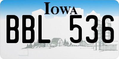 IA license plate BBL536