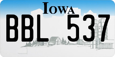 IA license plate BBL537