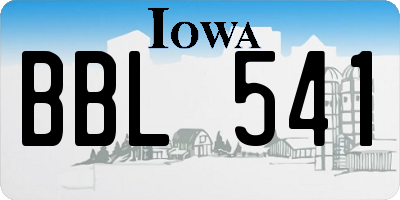 IA license plate BBL541