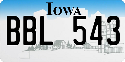IA license plate BBL543