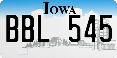 IA license plate BBL545