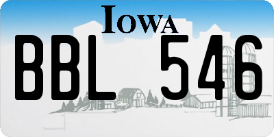IA license plate BBL546