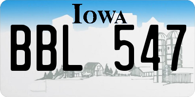 IA license plate BBL547