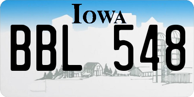 IA license plate BBL548