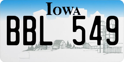 IA license plate BBL549