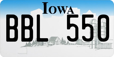 IA license plate BBL550