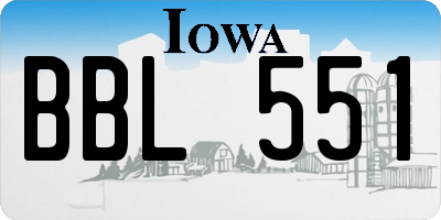 IA license plate BBL551