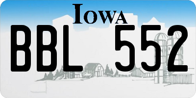 IA license plate BBL552