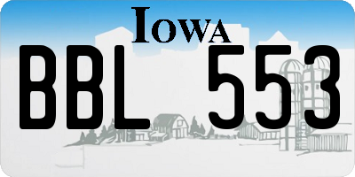 IA license plate BBL553