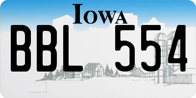 IA license plate BBL554