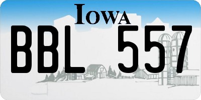 IA license plate BBL557