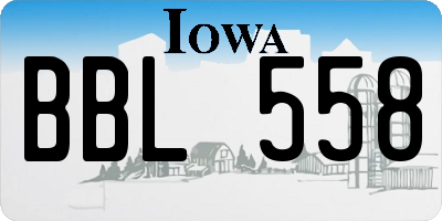 IA license plate BBL558