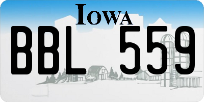 IA license plate BBL559