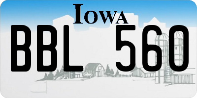 IA license plate BBL560
