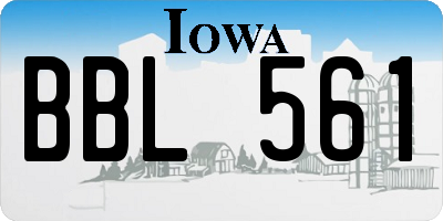 IA license plate BBL561
