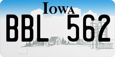 IA license plate BBL562