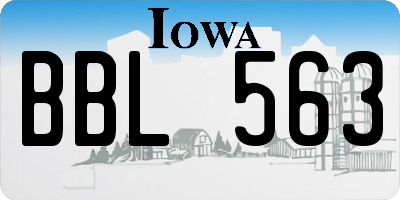 IA license plate BBL563