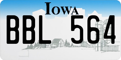 IA license plate BBL564
