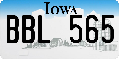IA license plate BBL565