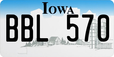 IA license plate BBL570