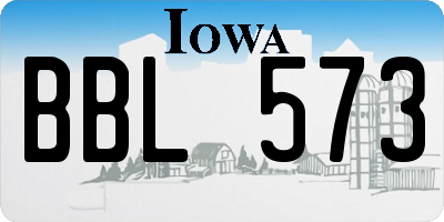 IA license plate BBL573