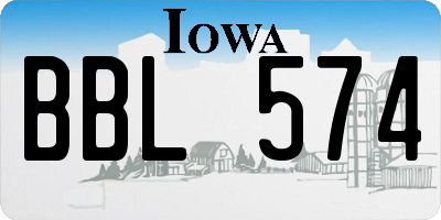 IA license plate BBL574