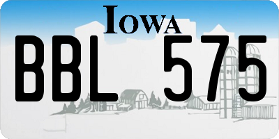 IA license plate BBL575