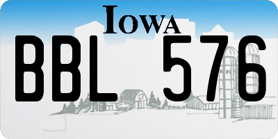 IA license plate BBL576