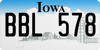 IA license plate BBL578