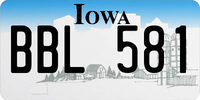 IA license plate BBL581