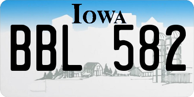 IA license plate BBL582