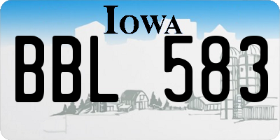 IA license plate BBL583