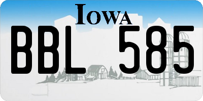 IA license plate BBL585