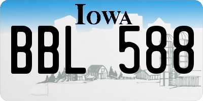 IA license plate BBL588