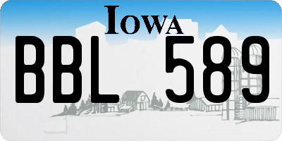 IA license plate BBL589