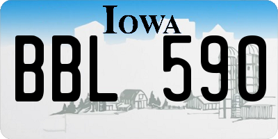 IA license plate BBL590