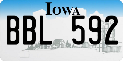 IA license plate BBL592