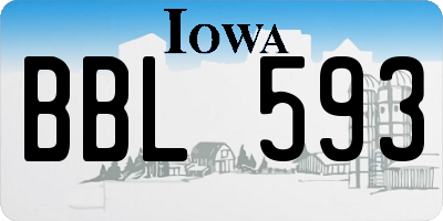 IA license plate BBL593