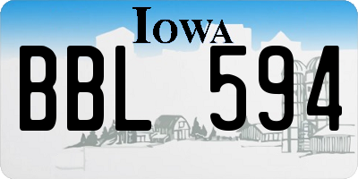 IA license plate BBL594
