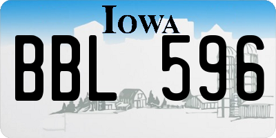 IA license plate BBL596