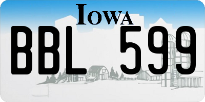 IA license plate BBL599