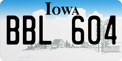 IA license plate BBL604